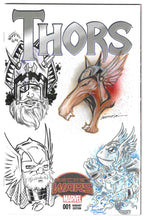 Load image into Gallery viewer, Thors #1 | Gerlich, Görkem Demir, Greg Kirkpatrick, Josh Lyman Sketch Cover | Odin, Sleipnir, Thor, Throg