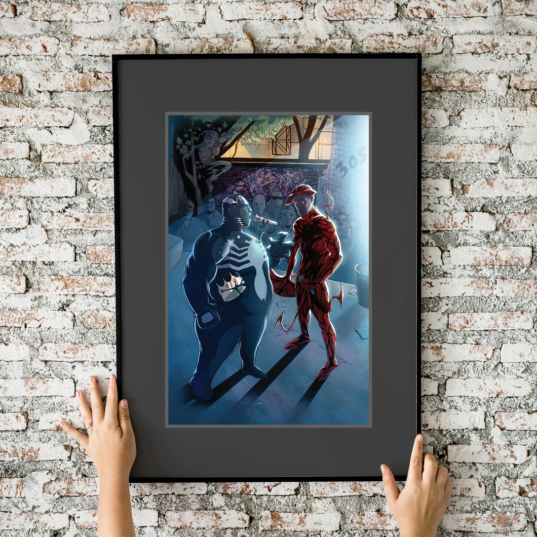 Biggie Smalls Tupac Symbiote Rap Battle 11x17 Fine Art Print