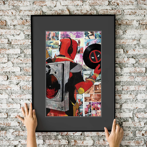 Deadpool Hip Hop Savior Collage Painting 11x17 Fine Art Print