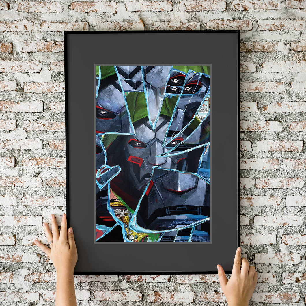 Doctor Doom Shattered Collage Painting 11x17 Fine Art Print