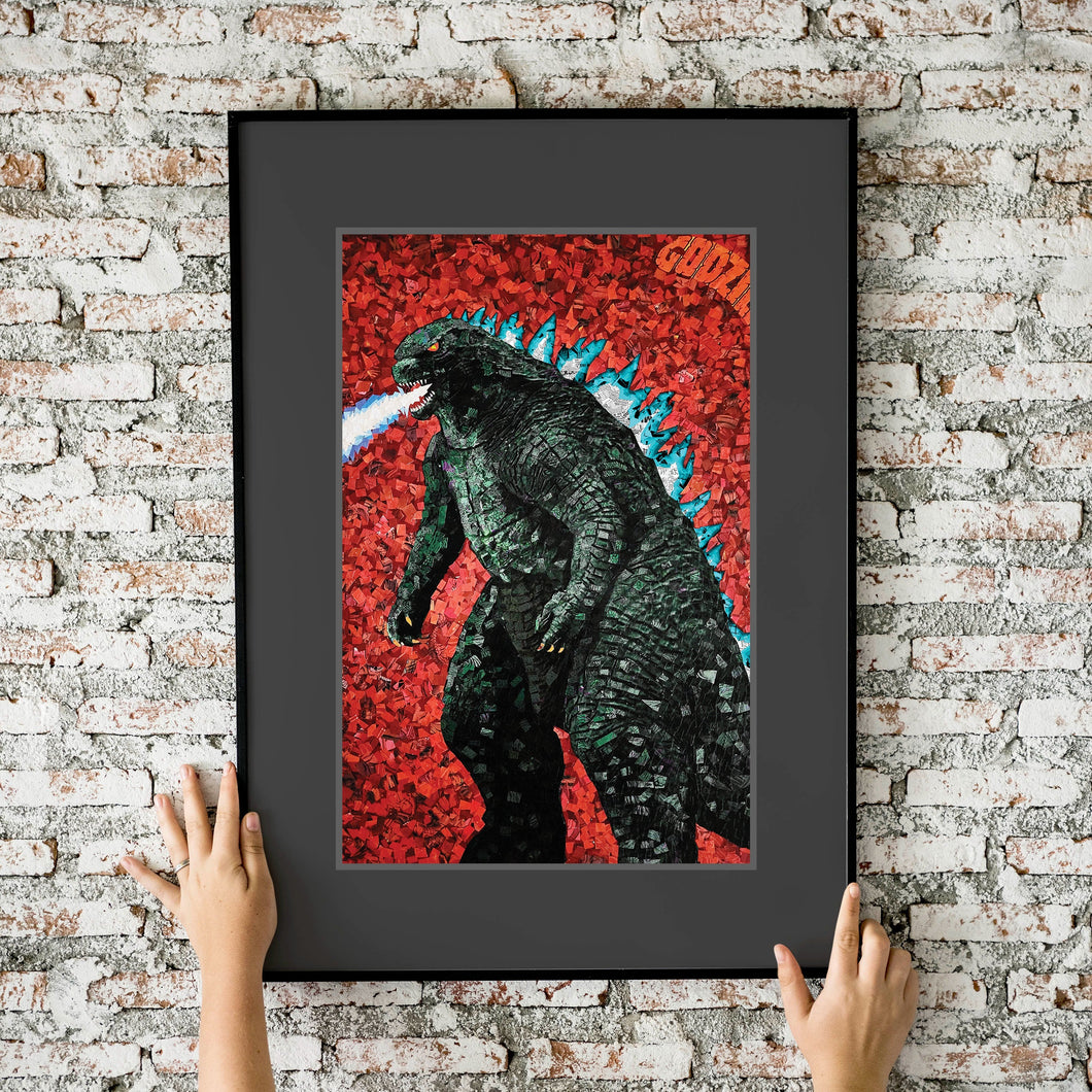 Godzilla Mosaic 11x17 Fine Art Print