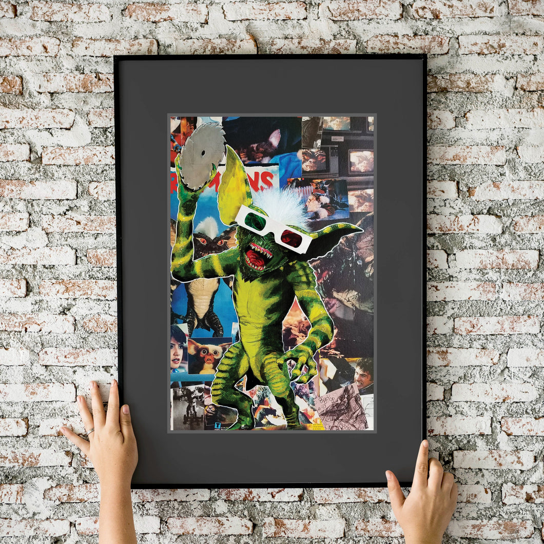 Horror Gremlins Spike Collage Painting 11x17 Fine Art Print