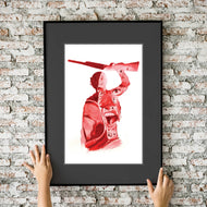 Horror Evil Dead Ash Silhouette Watercolor 11x17 Fine Art Print