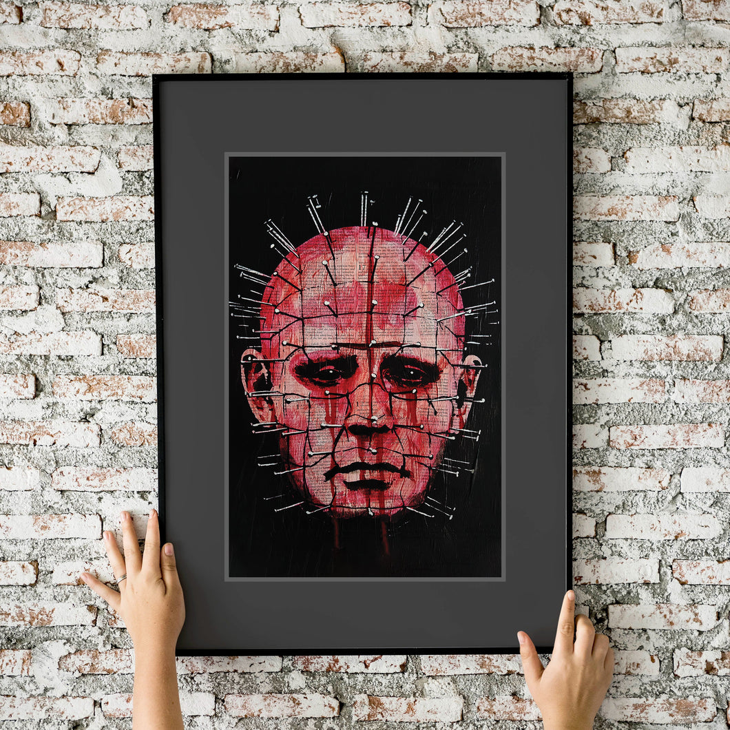 Horror Hellraiser Pinhead Bible Pages Painting 11x17 Fine Art Print