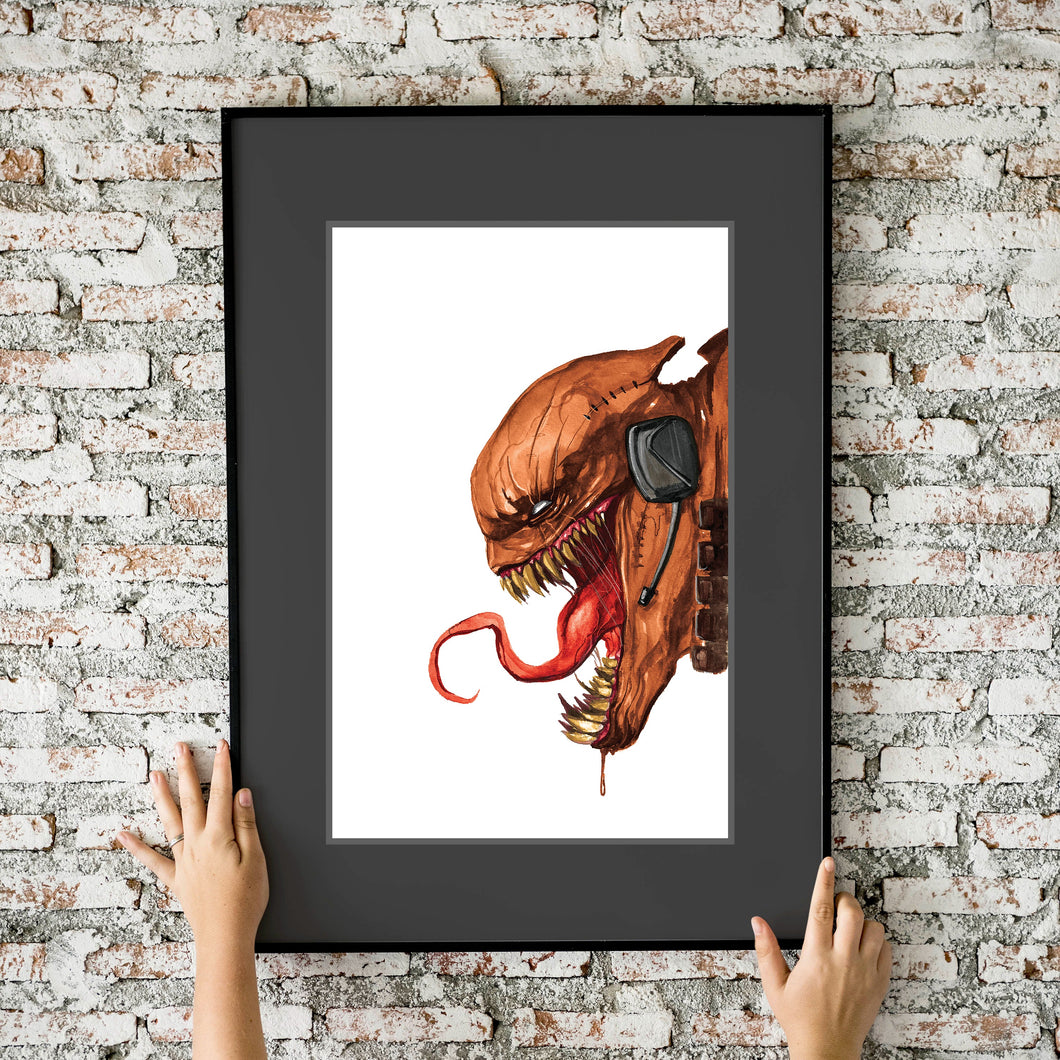 Pouches What if Venom Possessed Deadpool Homage by Görkem Demir 11x17 Fine Art Print