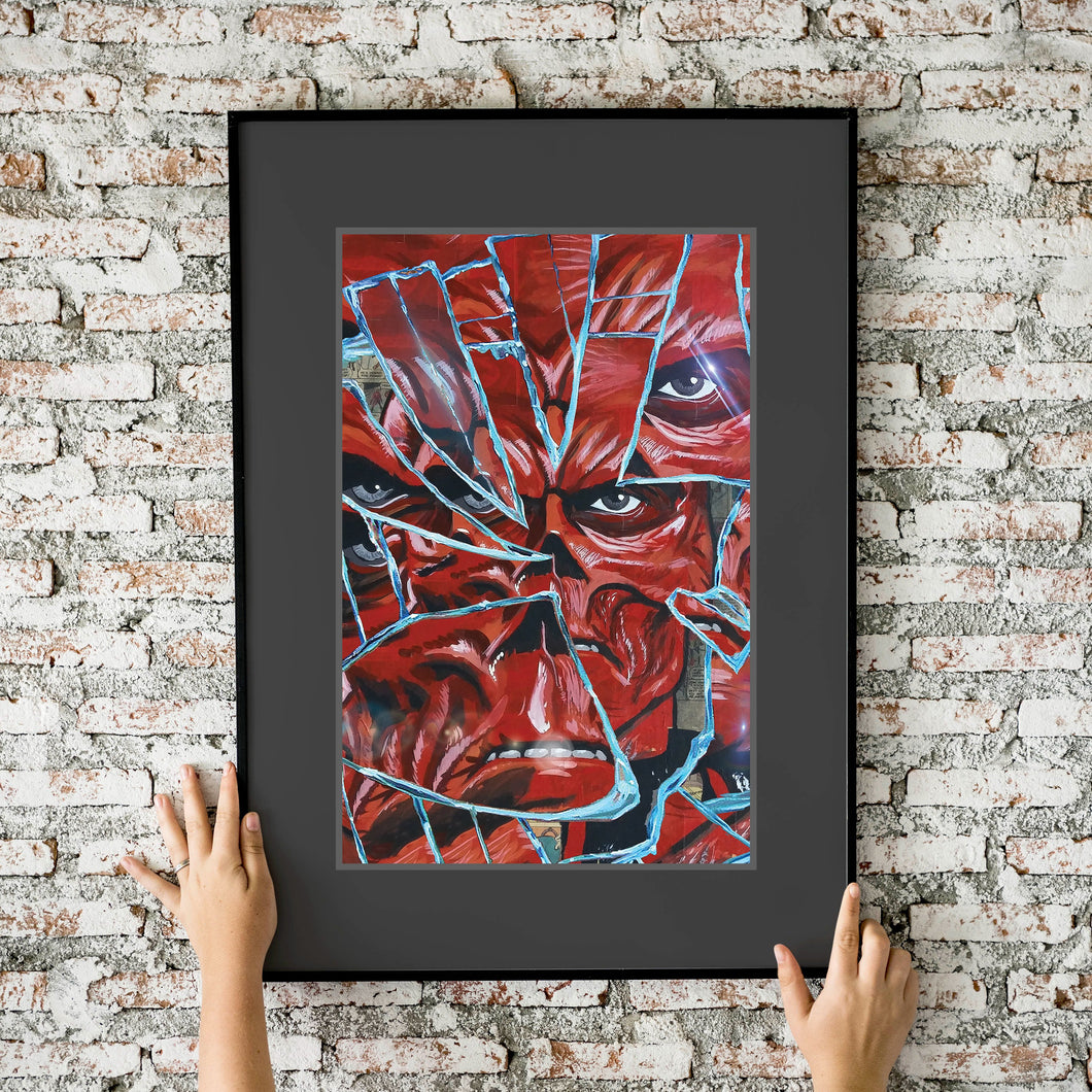 Red Skull (shattered) Collage Painting 11x17 Fine Art Print