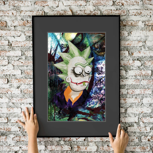 Rick and Morty Joker Rick Watercolor 11x17 Fine Art Print