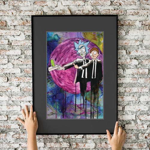 Rick and Morty Pulp Fiction (Pulp Ricktion) Watercolor 11x17 Fine Art Print