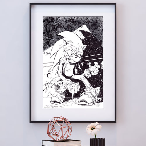 SONIC THE HEDGEHOG ORIGINAL ART BY SHELBY ROBERTSON