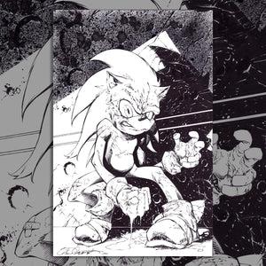 SONIC THE HEDGEHOG ORIGINAL ART BY SHELBY ROBERTSON