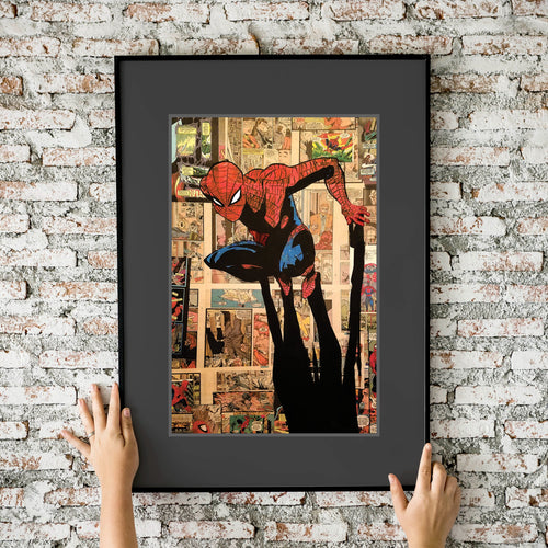 Spider-Man Crouching Spider Collage 11x17 Fine Art Print