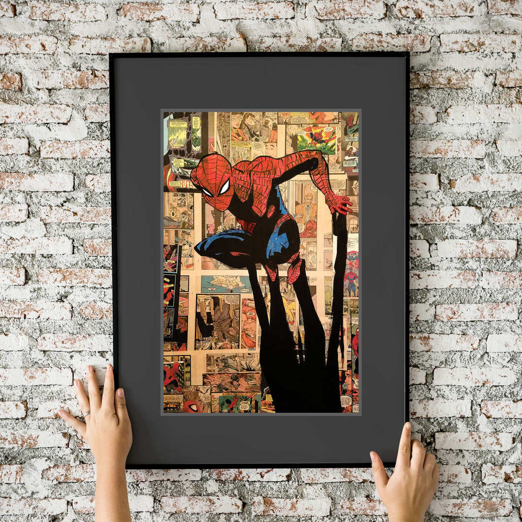 Spider-Man Crouching Spider Collage 11x17 Fine Art Print