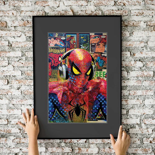 Spider-Man Headphones Collage 11x17 Fine Art Print