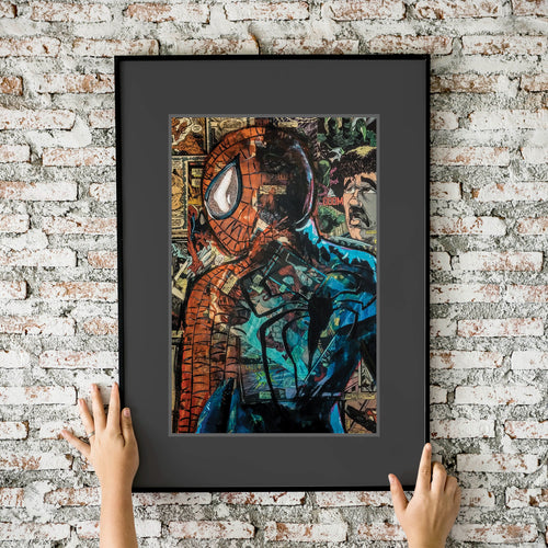 Spider-Man No Regrets Collage Painting 11x17 Fine Art Print