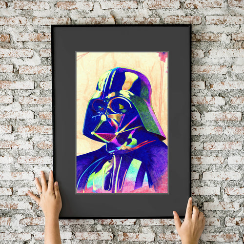 Star Wars Darth Vader Colorful Ballpoint Pen Illustration 11x17 Fine Art Print