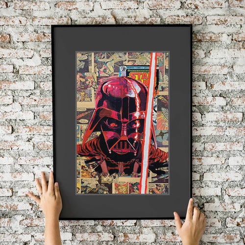 Star Wars Darth Vader Collage Painting (red) 11x17 Fine Art Print