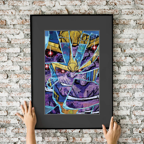 Thanos (shattered) Collage Painting 11x17 Fine Art Print