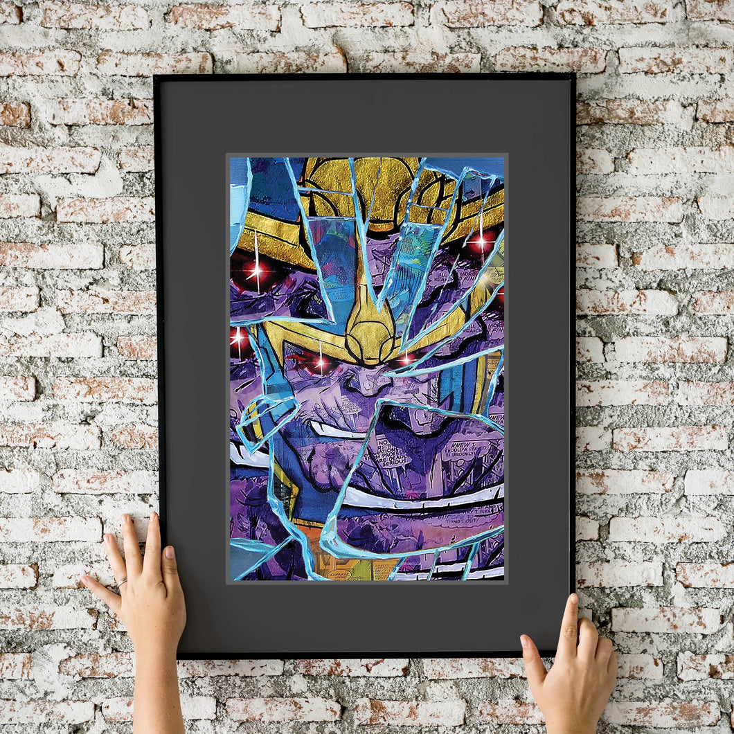 Thanos (shattered) Collage Painting 11x17 Fine Art Print