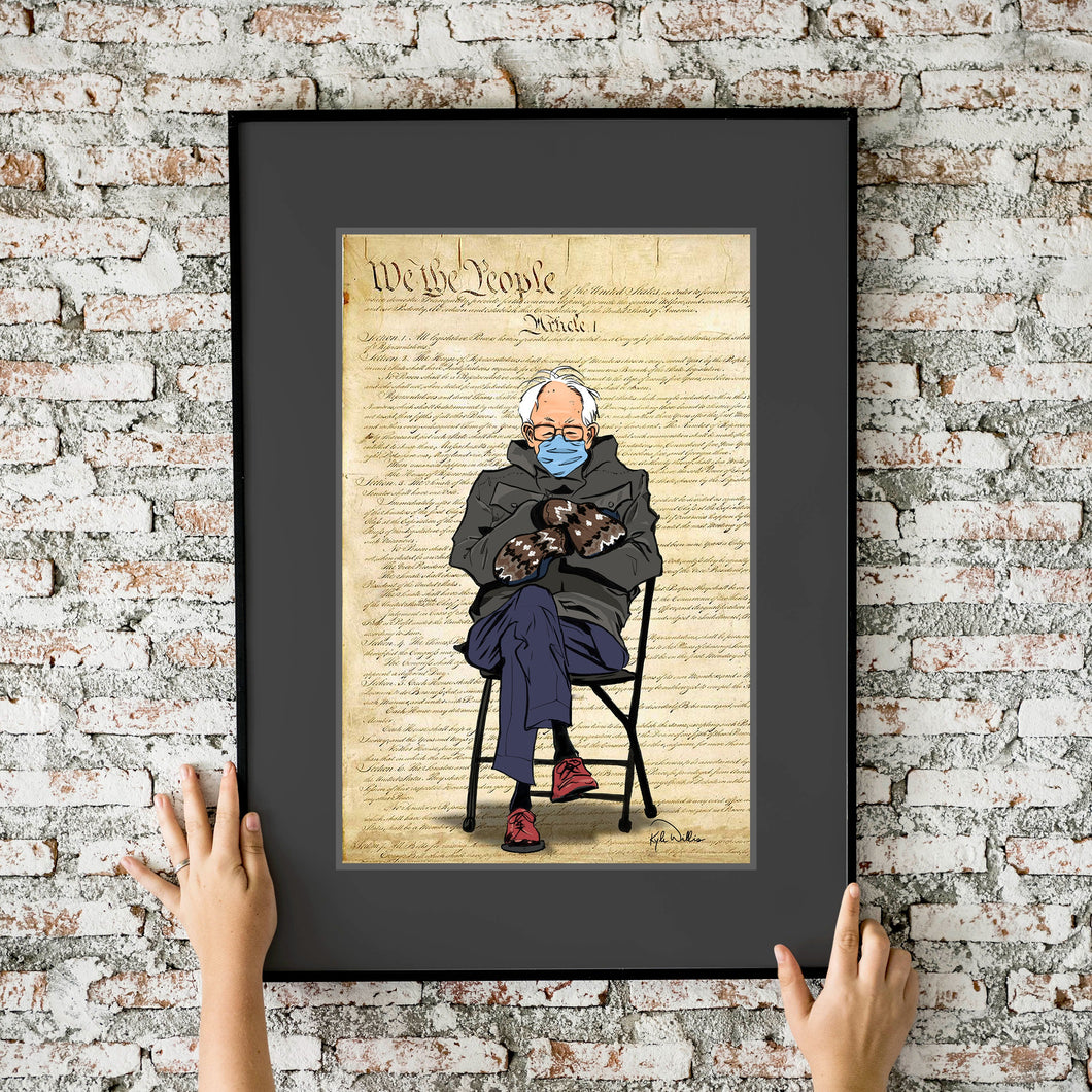 Bernie's Mittens (Bernie Sanders) 11x17 Fine Art Print