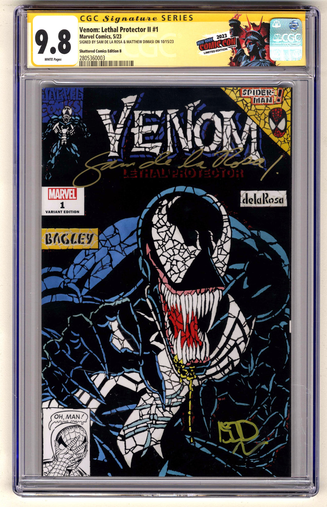 Venom Lethal Protector II #1, Matt Dimasi, Sam Del la Rosa,  CGC 9.8