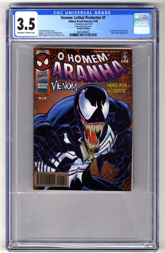 Venom Lethal Protector #1, Brazilian Edition, O-Homem Aranha #159, CGC 3.5