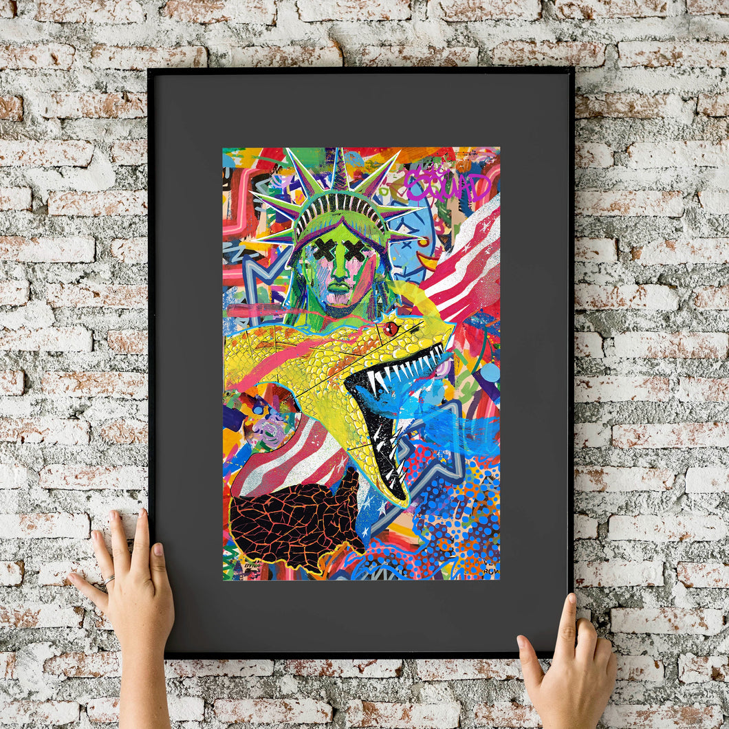 Forked Tongue of Liberty Graffiti Jam Piece 11x17 Fine Art Print
