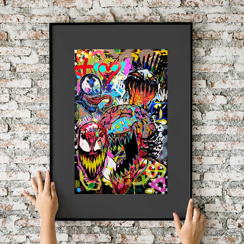 Venom + Carnage ++ Anti-Venom Dork Graffiti Jam Piece 11x17 Fine Art Print