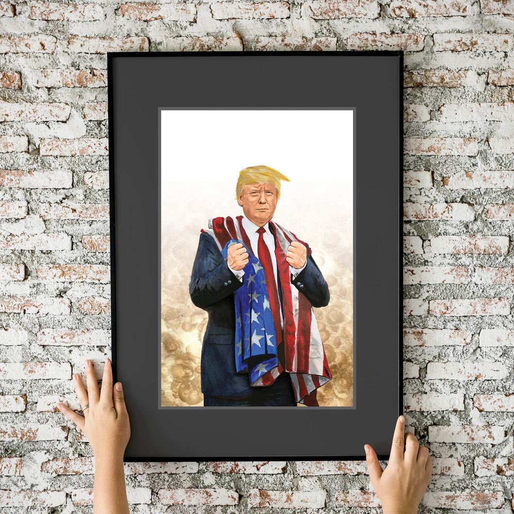 Trump American Flag 11x17 Fine Art Print