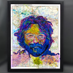 Jerry Garcia 12"x16" Framed Fine Art Print - Grateful Dead